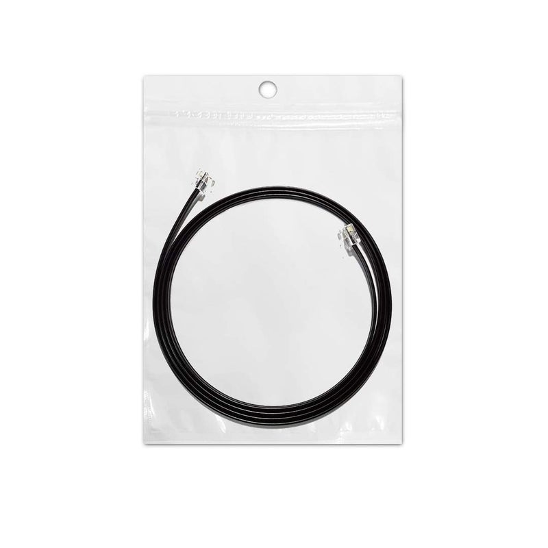 AMZ Pro AmzPRO (1 Pack) 6 Feet Telephone Cord for Landline Phones RJ11 Cable, Pro Grade Phone Line Cord (6 ft, Black) Made in USA - Image 3
